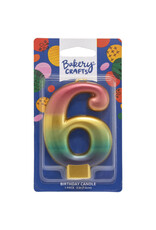 Metallic Rainbow Candle "6"