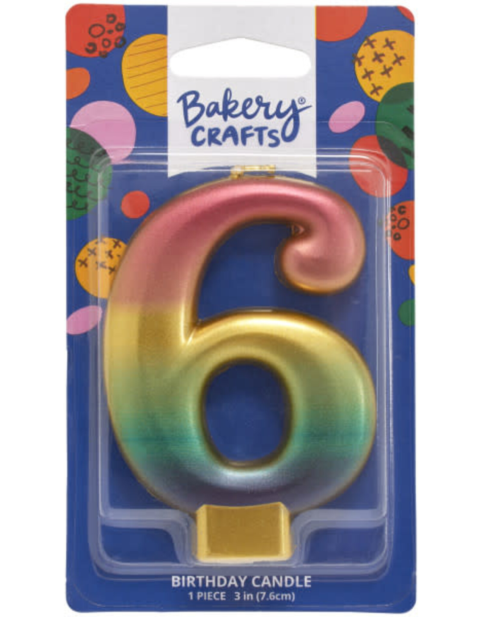 Metallic Rainbow Candle "6"