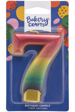 Metallic Rainbow Candle "7"