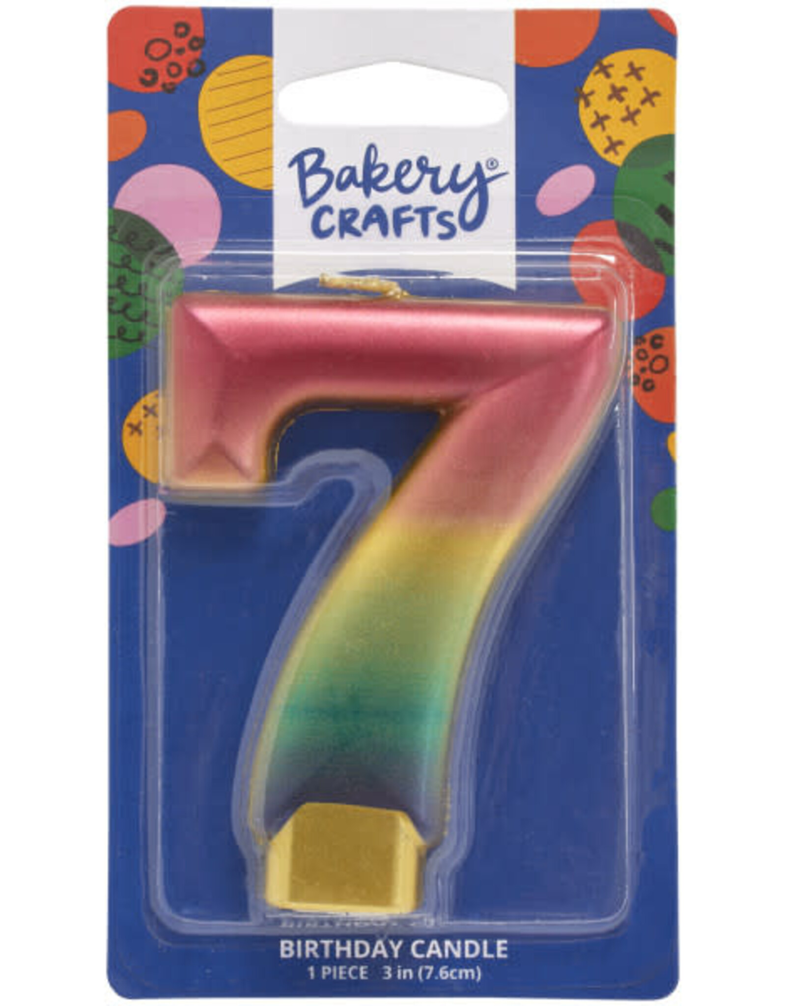 Metallic Rainbow Candle "7"