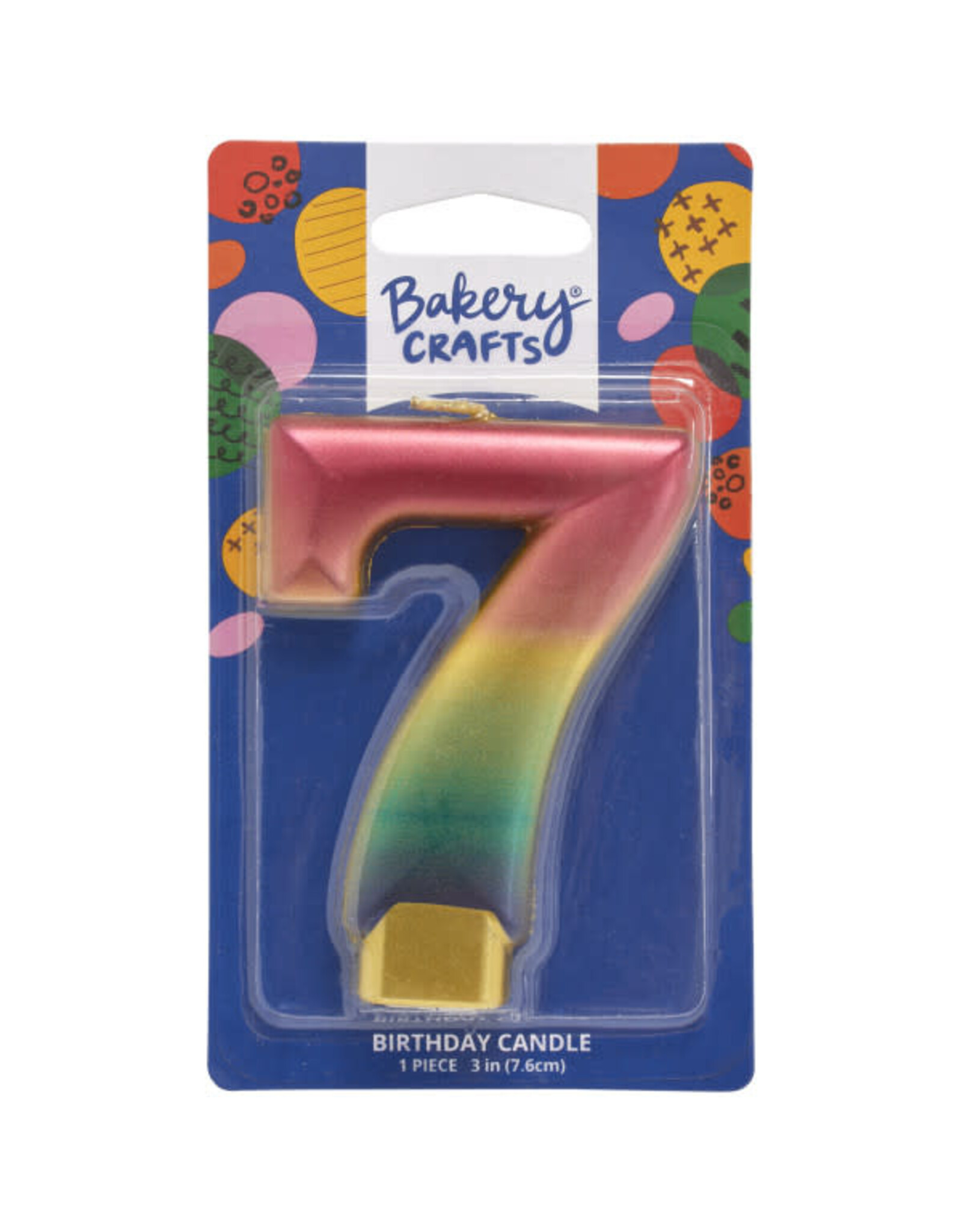 Metallic Rainbow Candle "7"