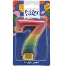Metallic Rainbow Candle "7"