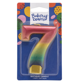 Metallic Rainbow Candle "7"