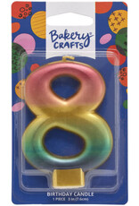Metallic Rainbow Candle "8"