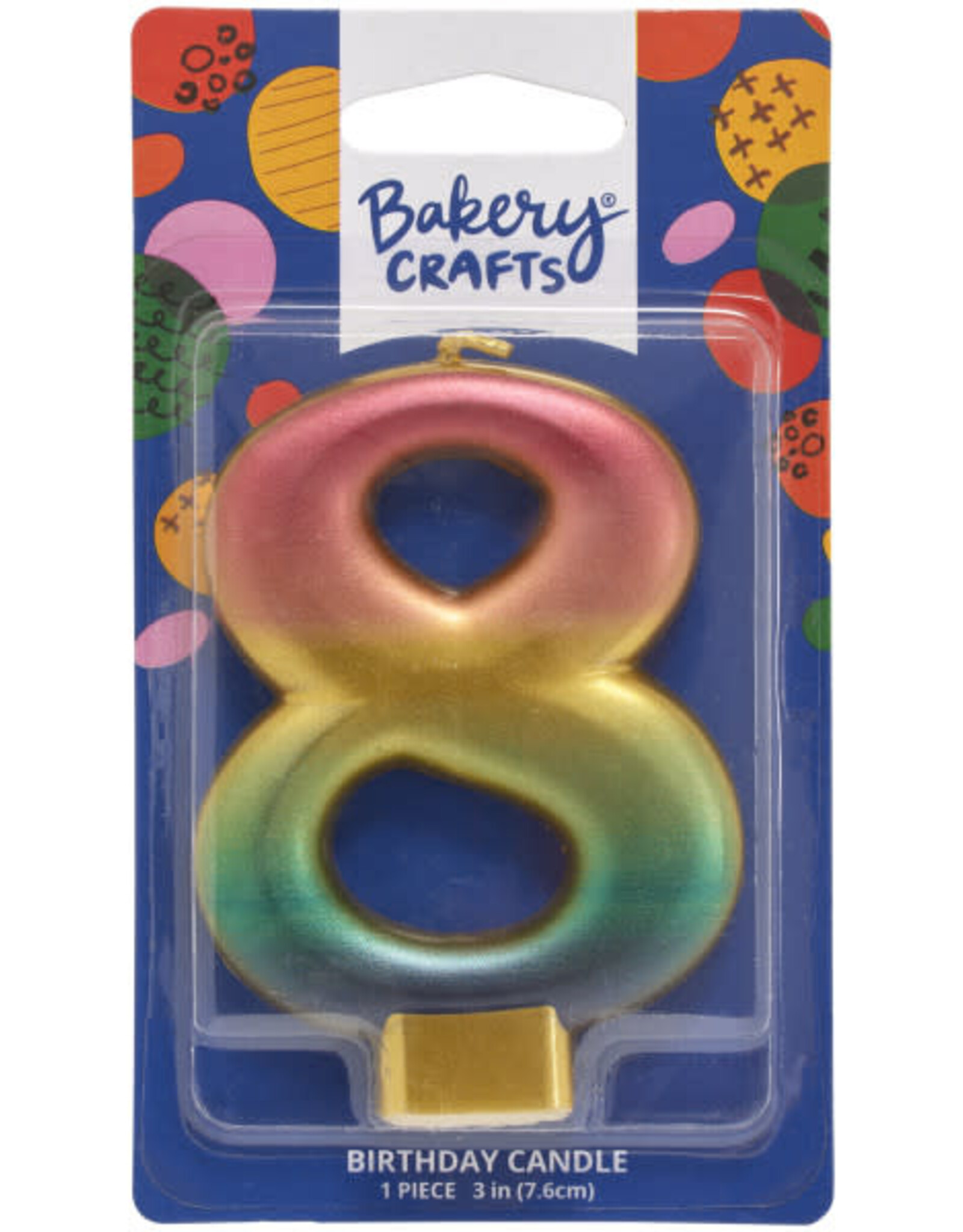 Metallic Rainbow Candle "8"