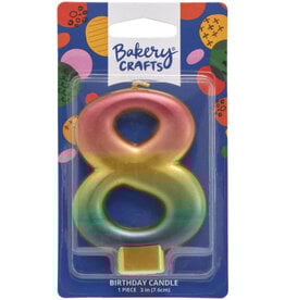 Metallic Rainbow Candle "8"