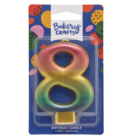 Metallic Rainbow Candle "8"