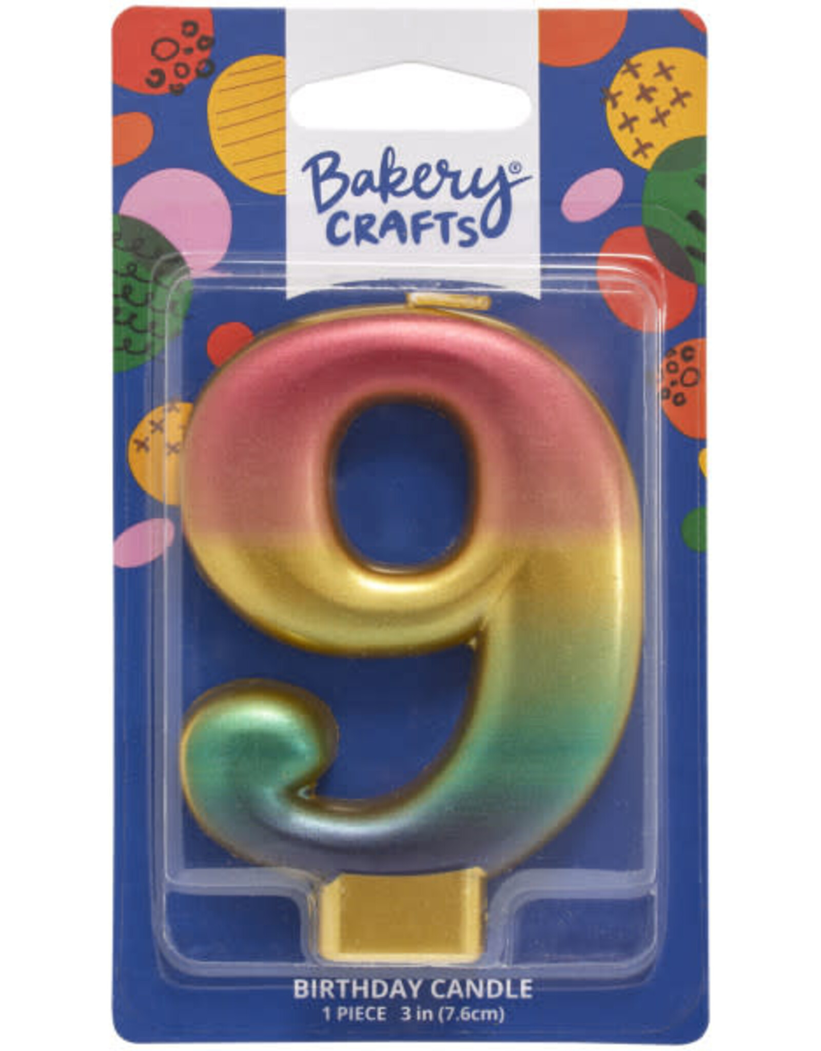 Metallic Rainbow Candle "9"