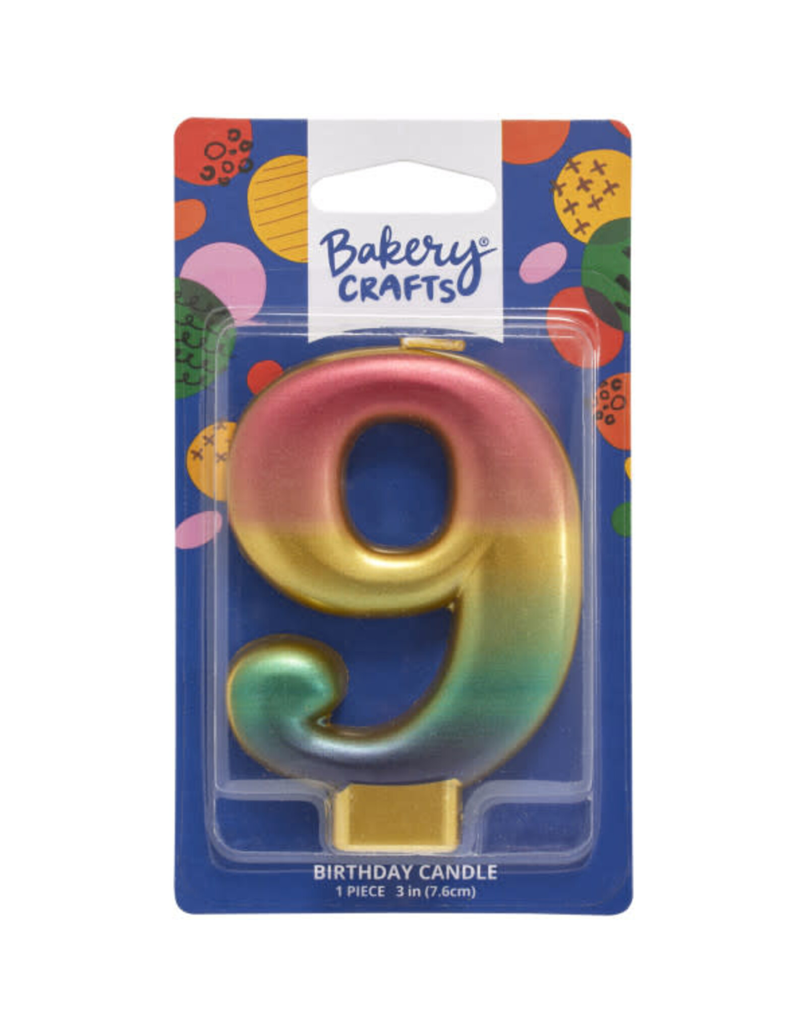 Metallic Rainbow Candle "9"