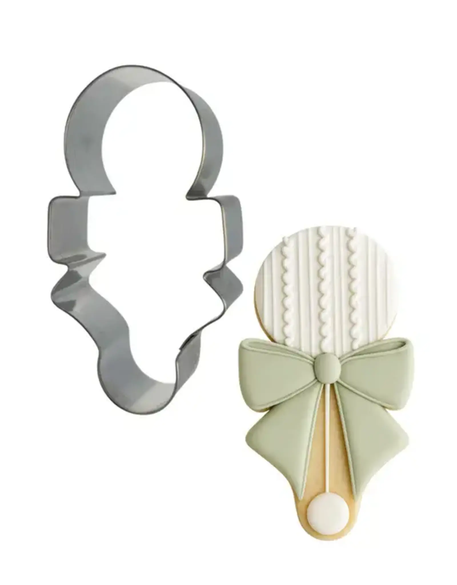 Baby Rattle with Bow Cookie Cutter (4")