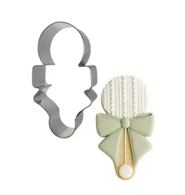 Baby Rattle with Bow Cookie Cutter (4")