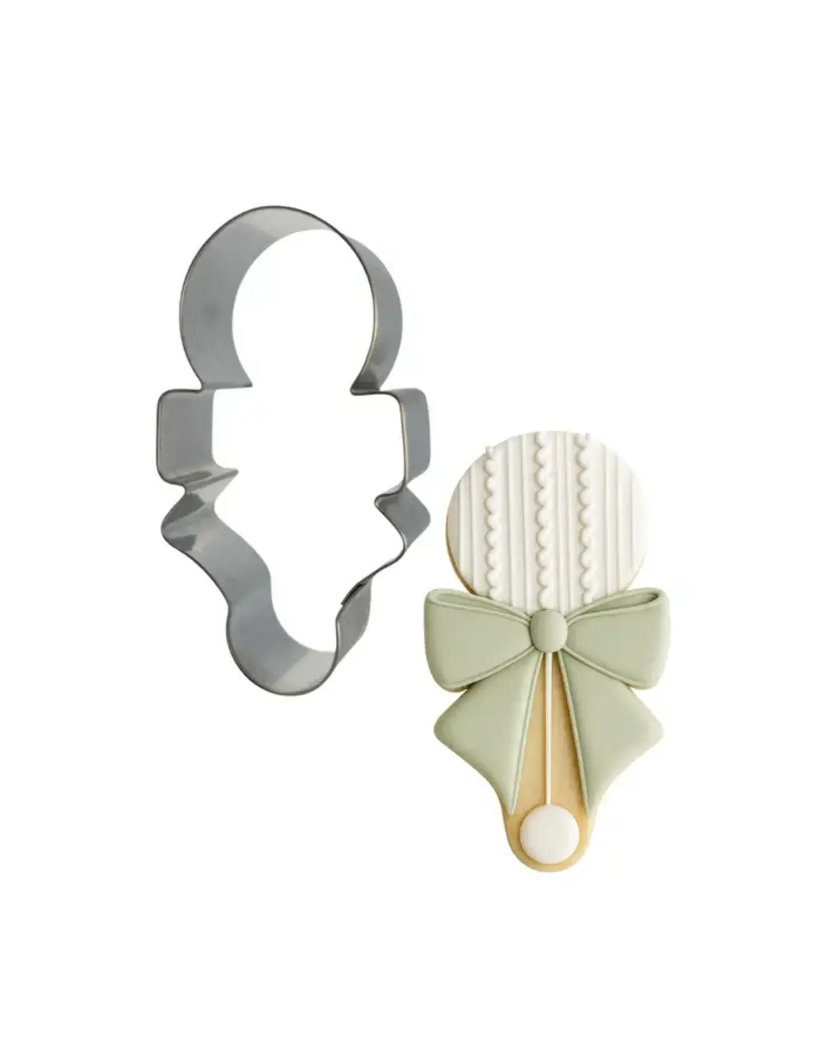 Baby Rattle with Bow Cookie Cutter (4")