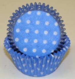 Blue (Light) Polka Dot Baking Cups (30-35cups)