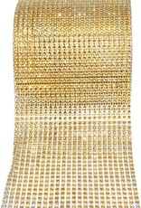 Gold  Rhinestone Diamond Mesh Ribbon (3 Feet X 4.5 Inch)