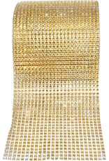 Gold  Rhinestone Diamond Mesh Ribbon (3 Feet X 4.5 Inch)