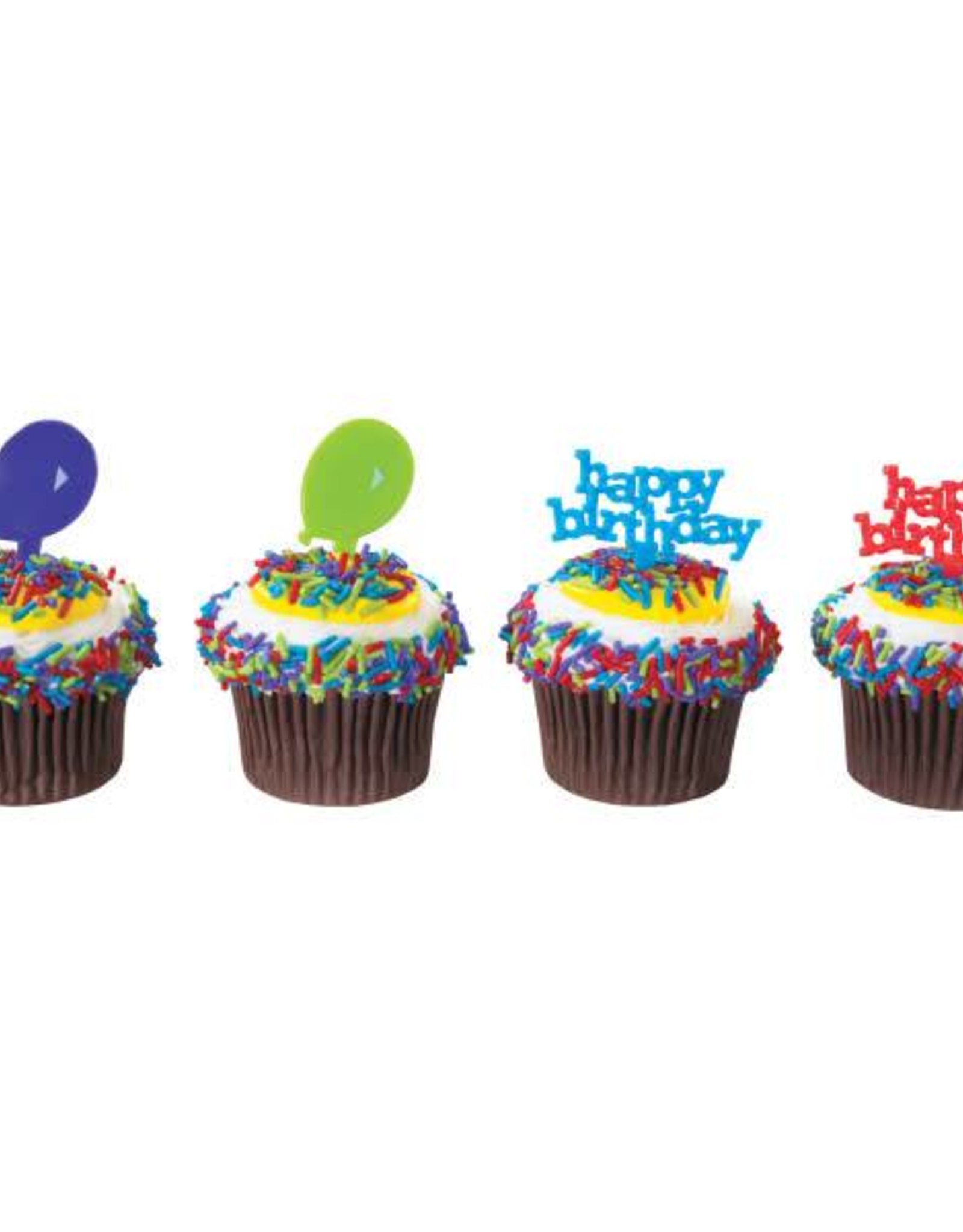 Happy Birthday & Balloon Cupcake Picks(16pcs)
