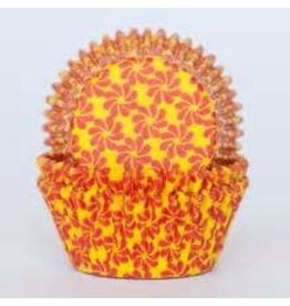 Yellow with Red Pinwheels Baking Cups