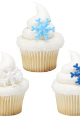 Blue Snowflake Cupcake Rings (12ct)