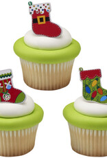 Festive Stockings Cupcake Rings (12ct)