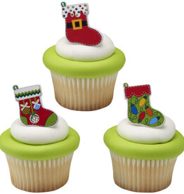 Festive Stockings Cupcake Rings (12ct)