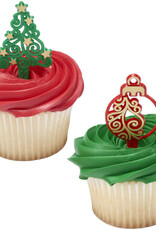 Tree and Ornament Icons Cupcake Picks (12ct)
