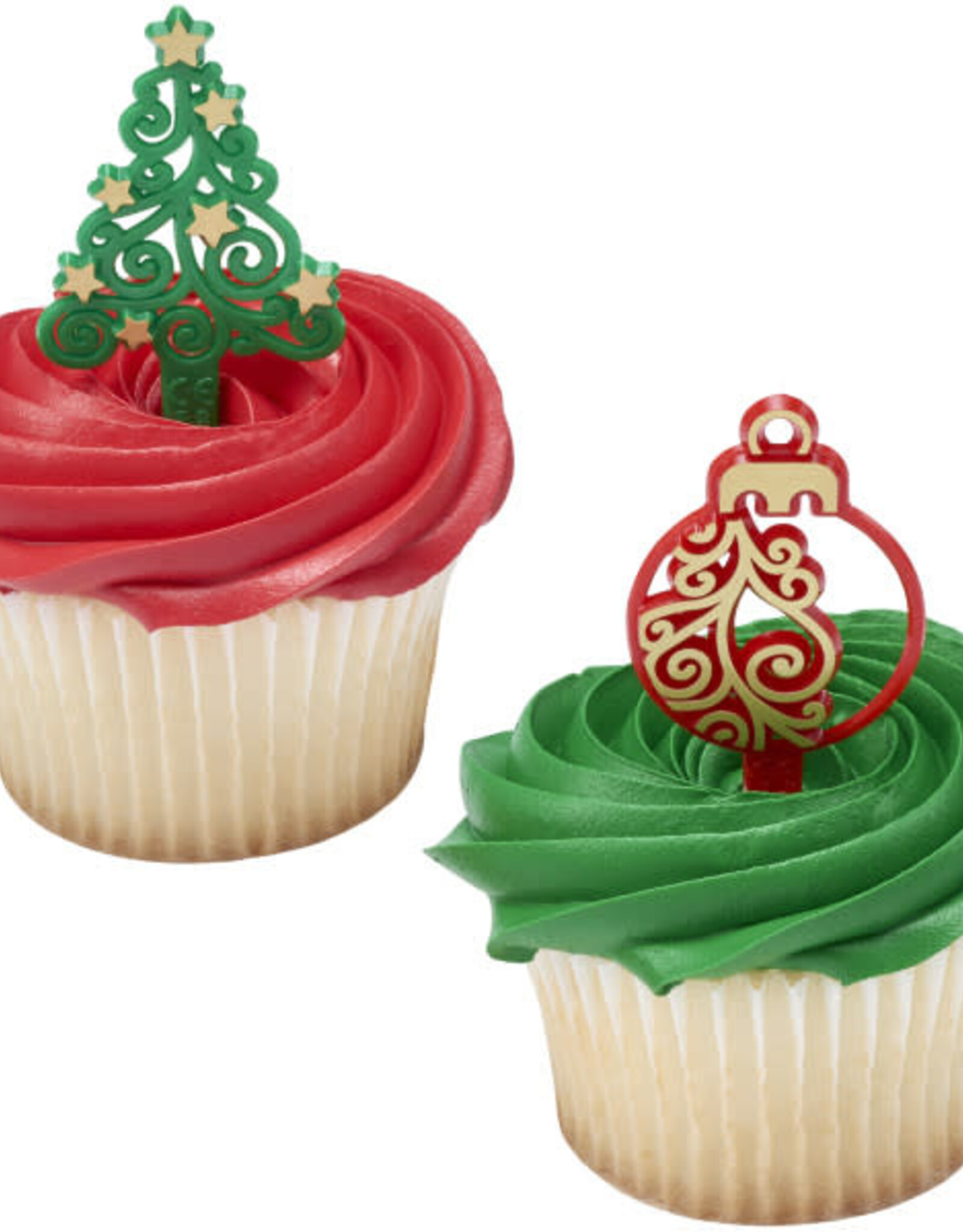 Tree and Ornament Icons Cupcake Picks (12ct)