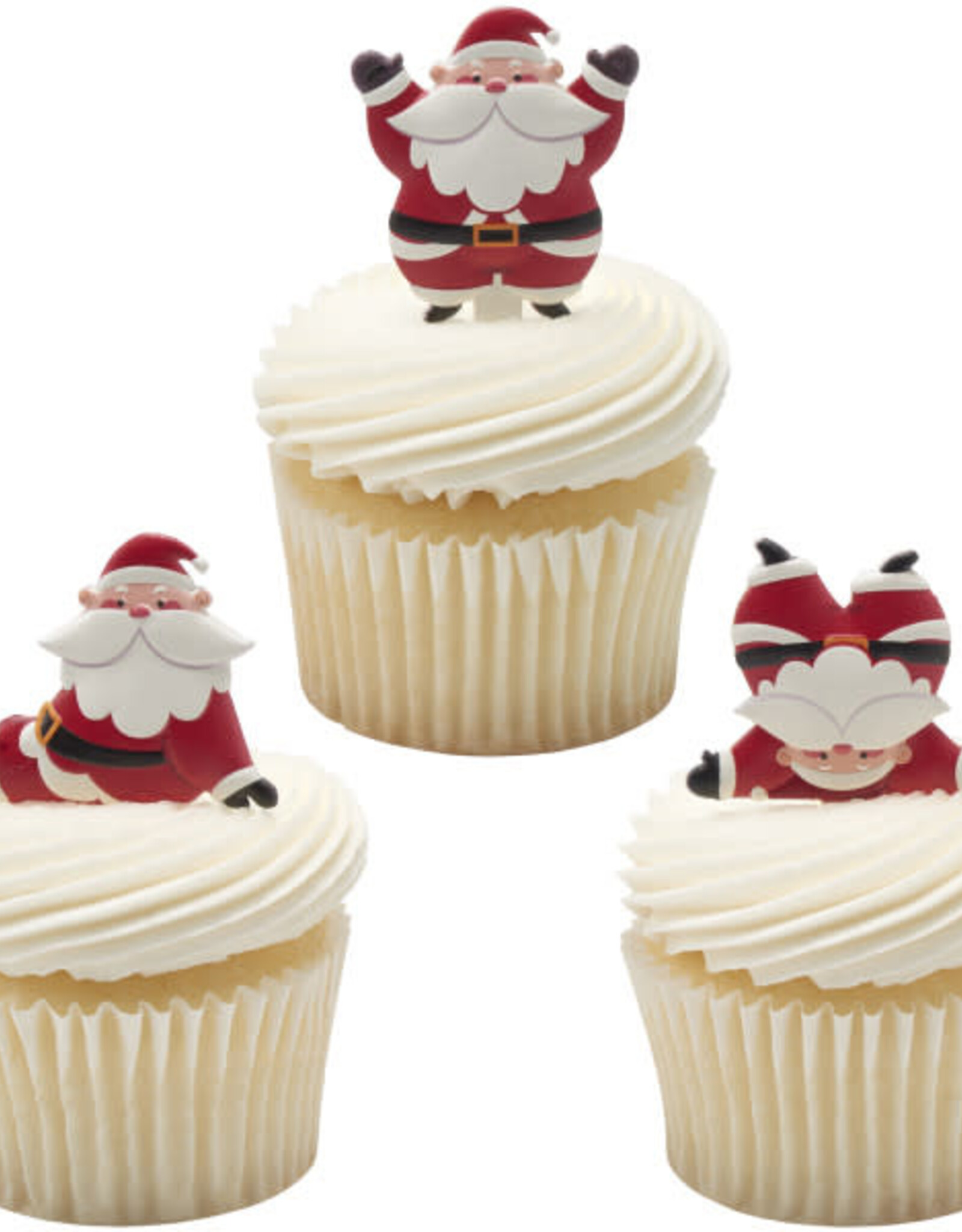 Tumbling Santas Cupcake Picks (6ct)