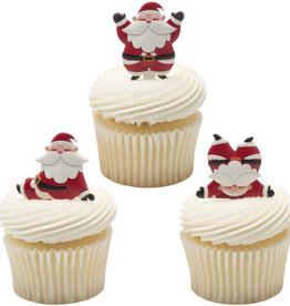 Tumbling Santas Cupcake Picks (6ct)