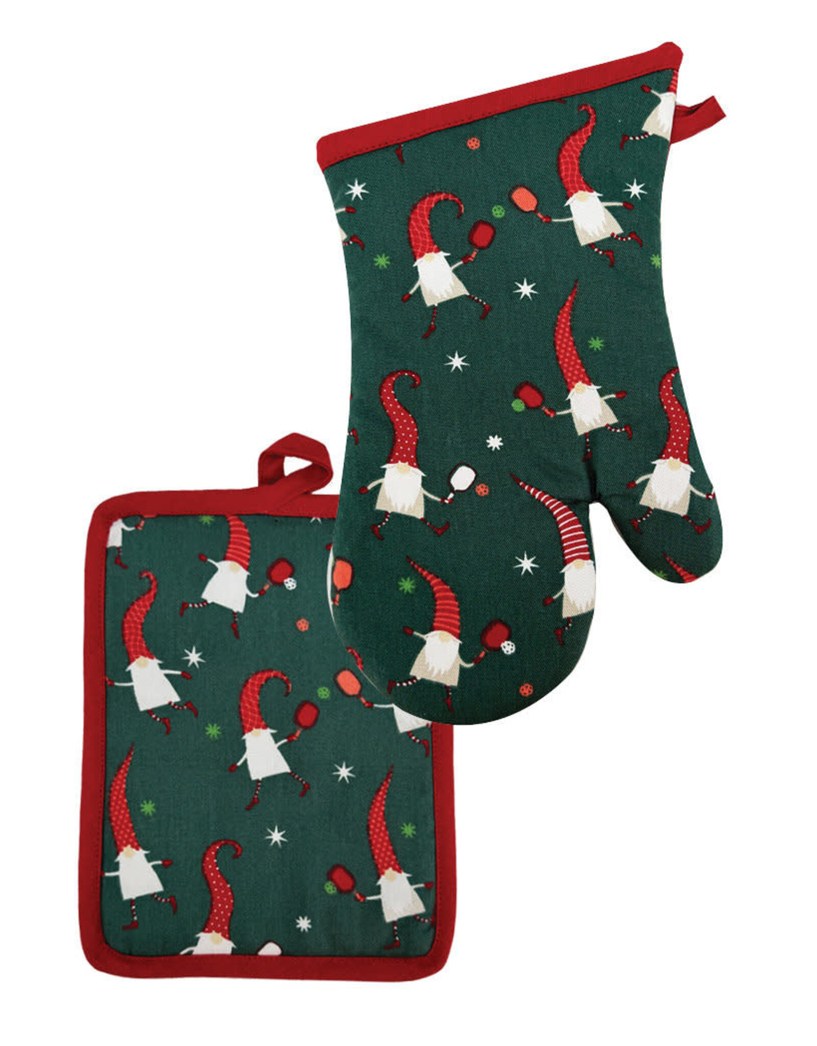 Oven Mitt and Pot Holder ( Pickleball Gnomes) 2 pc set