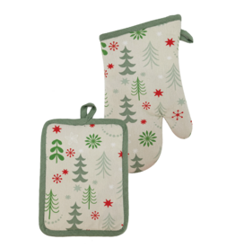 Oven Mitt and Pot Holder ( Greenery) 2 pc set