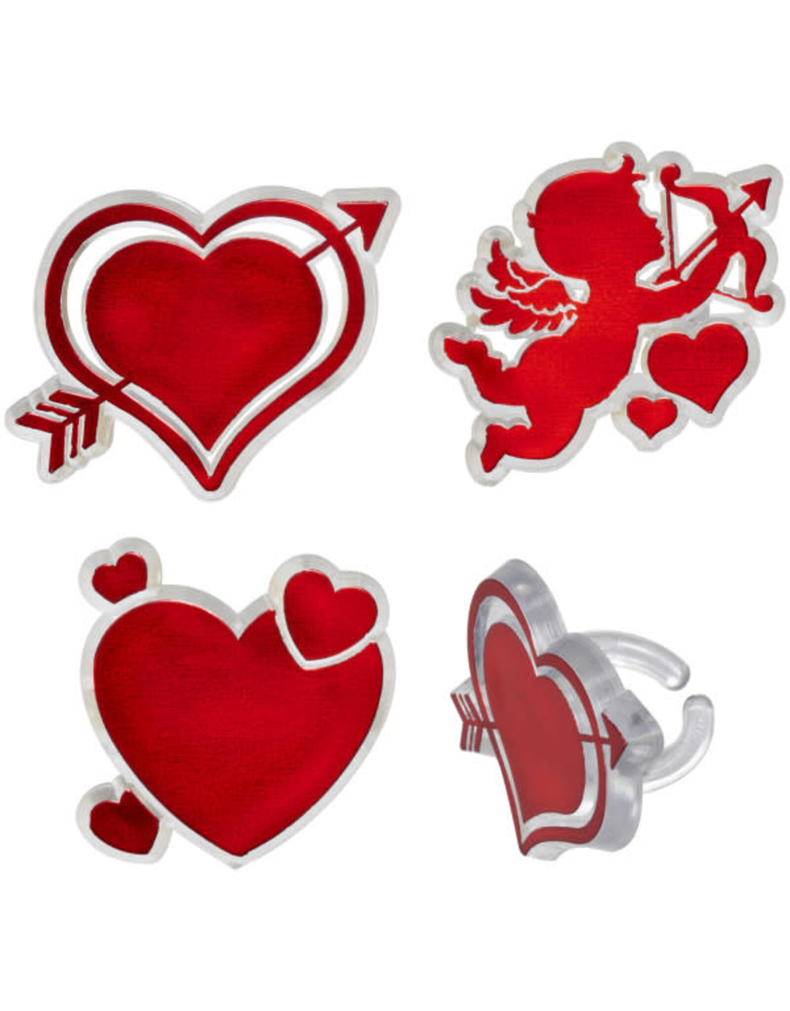 Cupid & Heart Rings (12 Count)