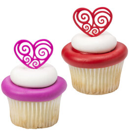 Scroll Heart Picks (12 count)