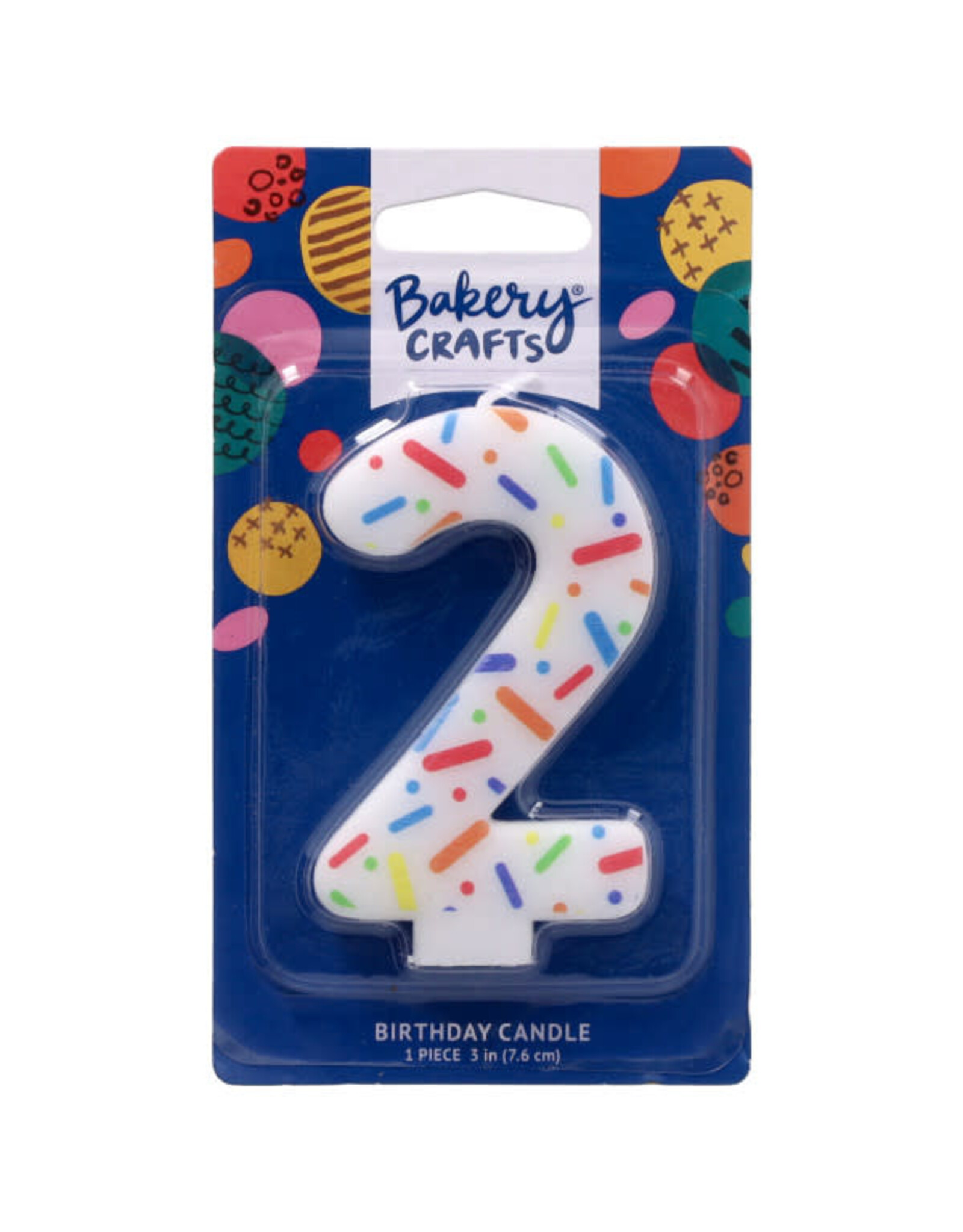 Rainbow Sprinkle Numeral Candles (2)