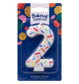 Rainbow Sprinkle Numeral Candles (2)
