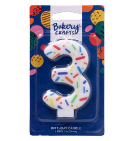 Rainbow Sprinkle Numeral Candles (3)