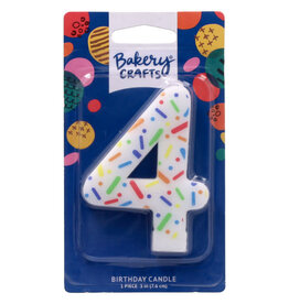 Rainbow Sprinkle Numeral Candles (4)