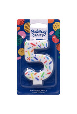 Rainbow Sprinkle Numeral Candles (5)