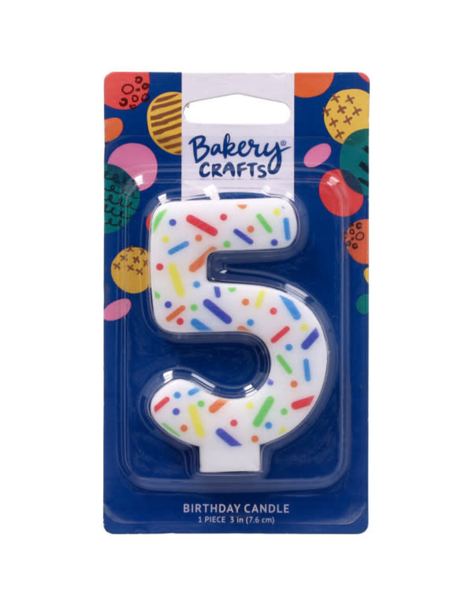 Rainbow Sprinkle Numeral Candles (5)