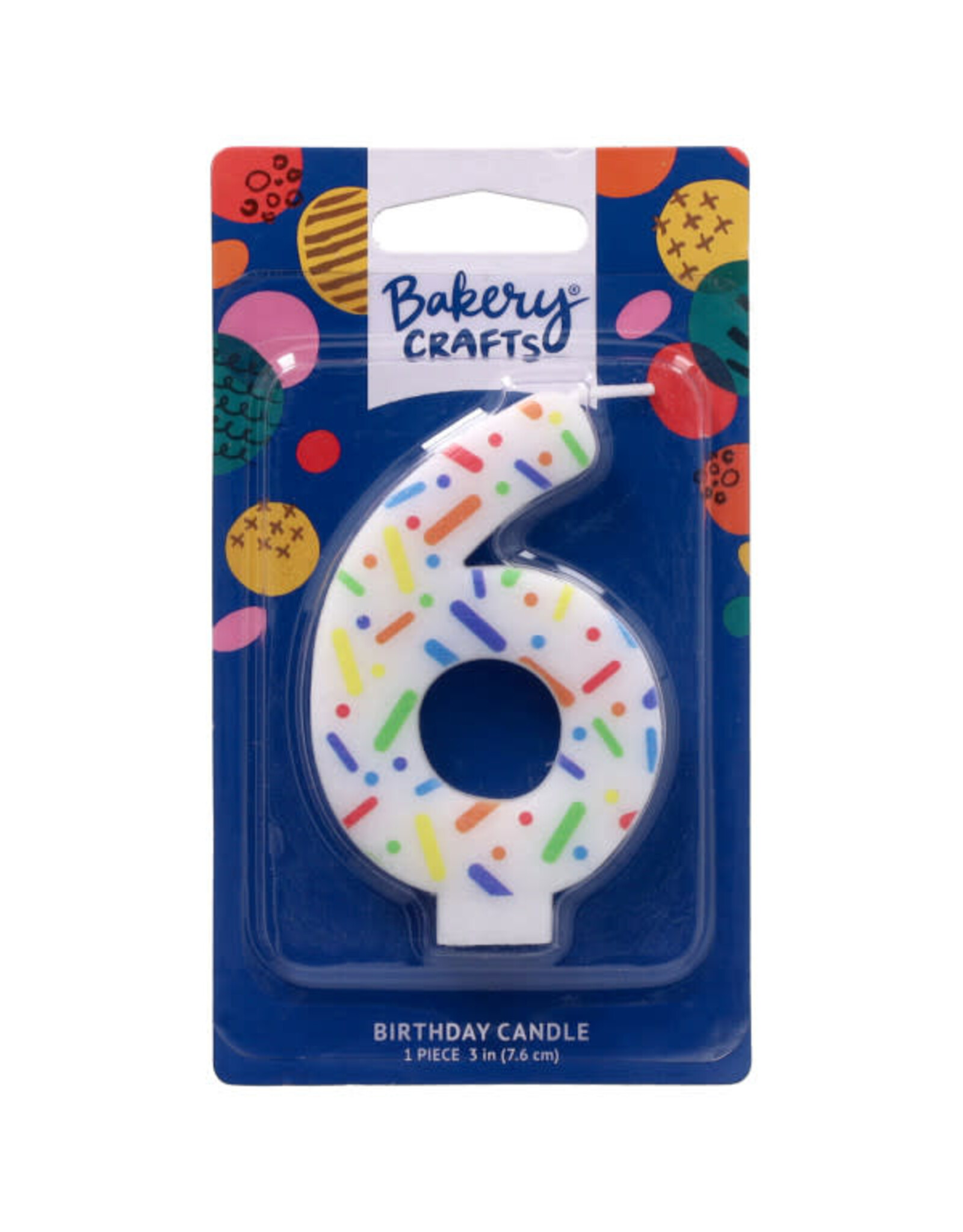 Rainbow Sprinkle Numeral Candles (6)