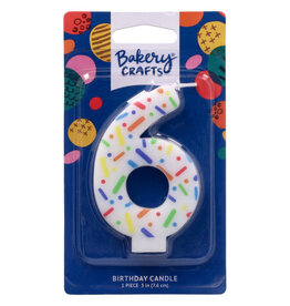 Rainbow Sprinkle Numeral Candles (6)