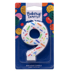 Rainbow Sprinkle Numeral Candles (9)