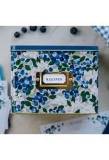 Paper Farm Press Blueberry Field Tin Recipe Box  (Includes 15 Recipe Cards and 1 pack of coordinating Recipe Divider Tabs)