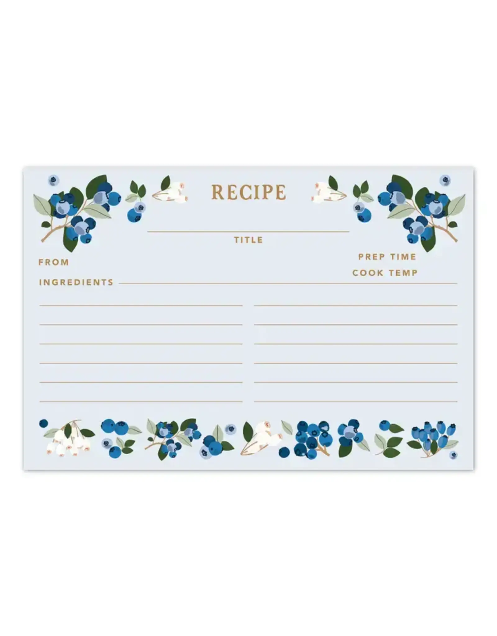 Paper Farm Press Blueberry Field Recipe Cards 4 x 6 (Set of 50)