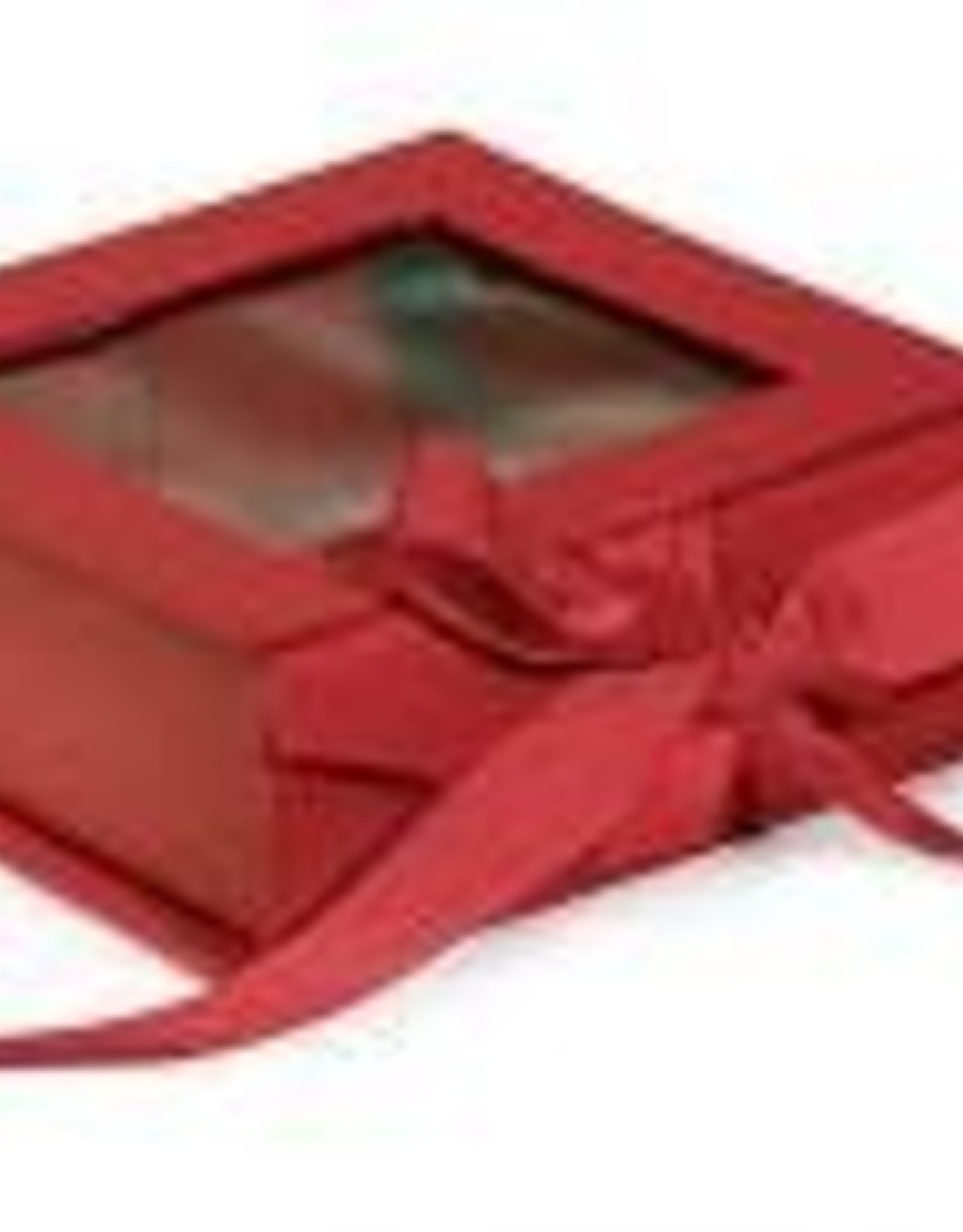 Red Folding Box with Window and Ribbon