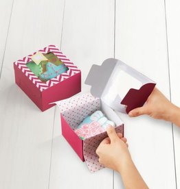 Cookie Boxes, Medium (Pink Chevron) Set of 3