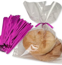 Twist Ties (Hot Pink Metallic) Pkg of 25