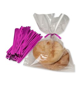 Twist Ties (Hot Pink Metallic) Pkg of 25