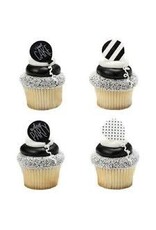 Black and White Birthday Rings
