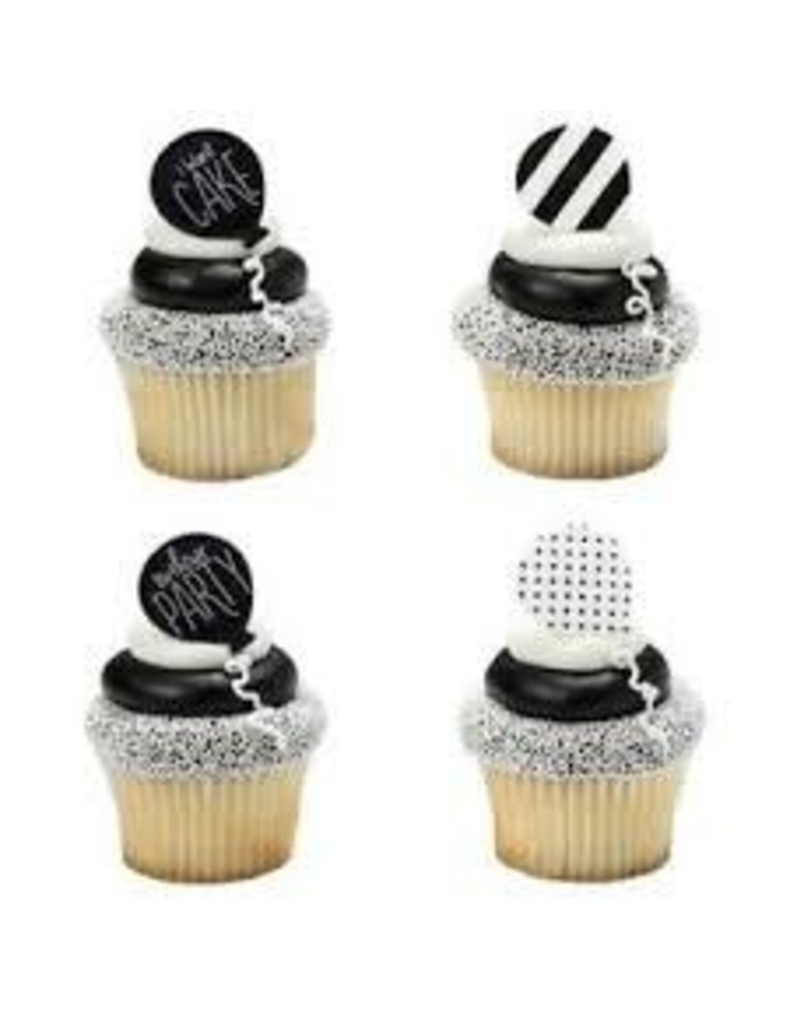 Black and White Birthday Rings