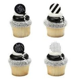Black and White Birthday Rings